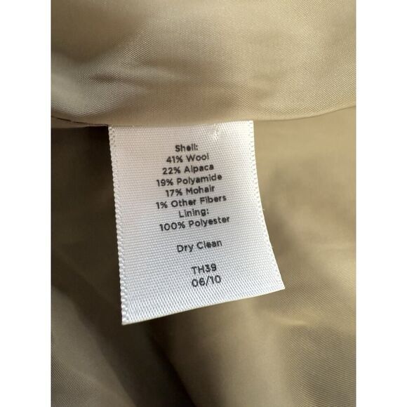 Talbots Plaid Wool Alpaca Mohair Blend Jacket Coat Beige Gray Size Medium - Picture 11 of 12